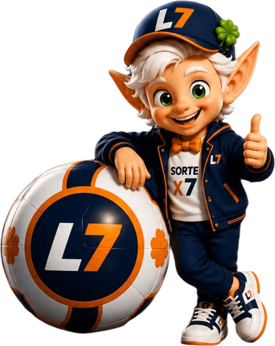 Embaixador, mascote da L7 Bolões, com a bola oficial